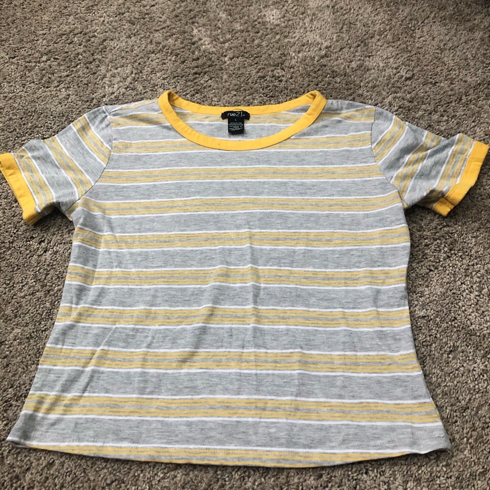striped yellow top